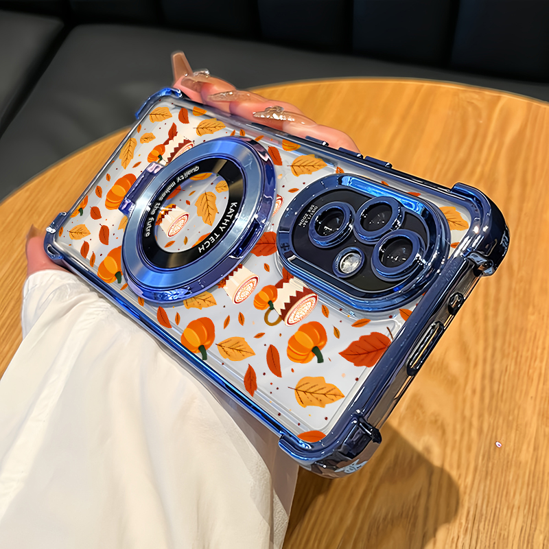 Oppo Find X8 - Herfstpompoen Bloemenbladprint Telefoonhoesje voor OPPO Find