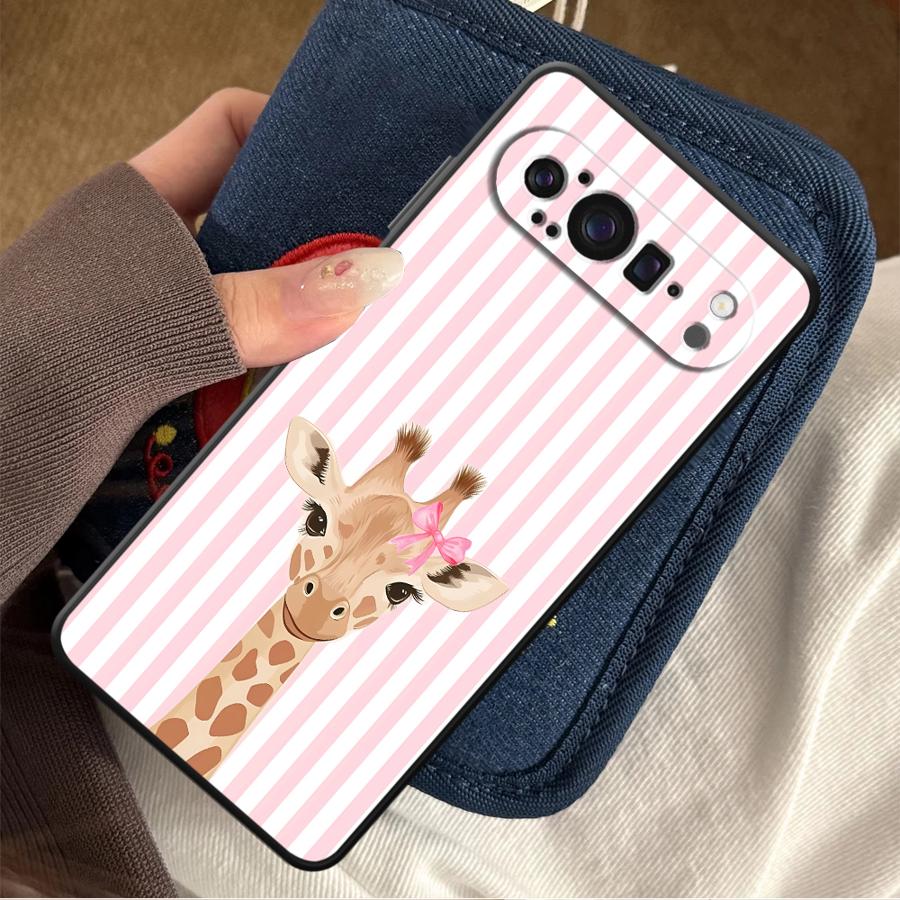 Google Pixel 8A - Cartoon Giraffe Funda Telefoon Cover Case
